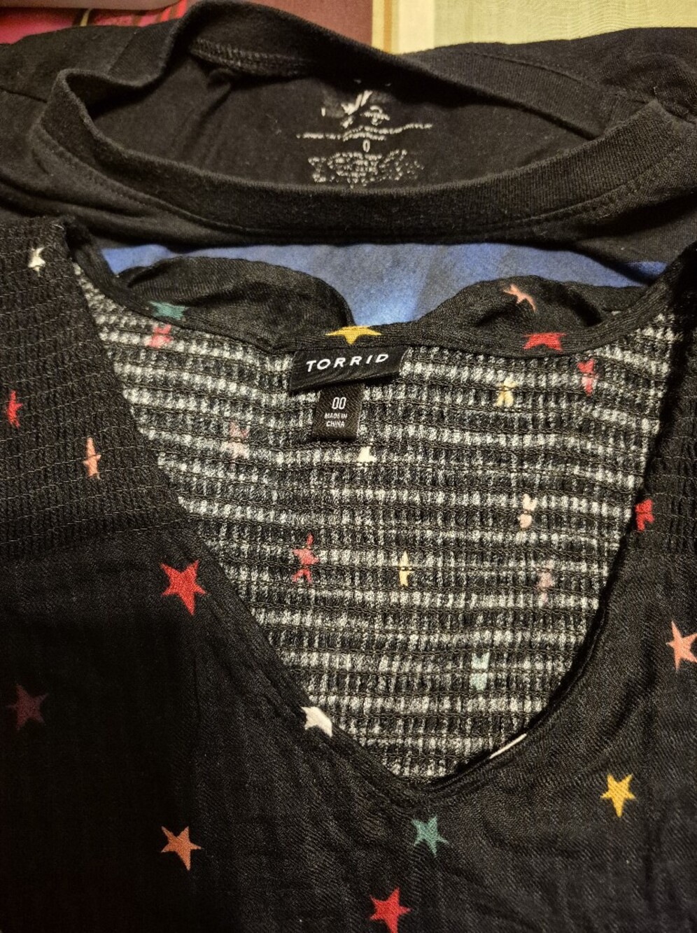 X2 torrid Size 0/00 Tops - Black Star Print Long Sleeve & Back Future Tee